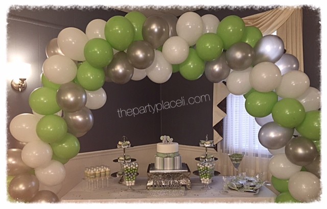 Green and White Baby Shower