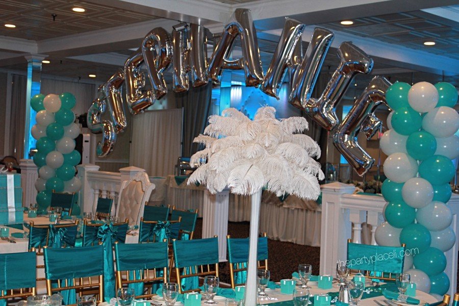 Tiffany Blue Columns and Name Arch