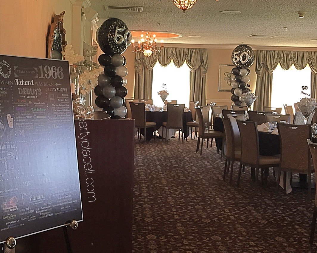 50th birthday Balloon decor and board