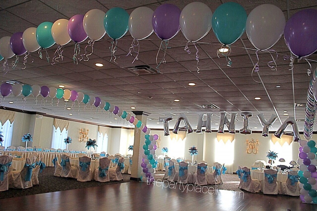 Dance floor balloon columns arch