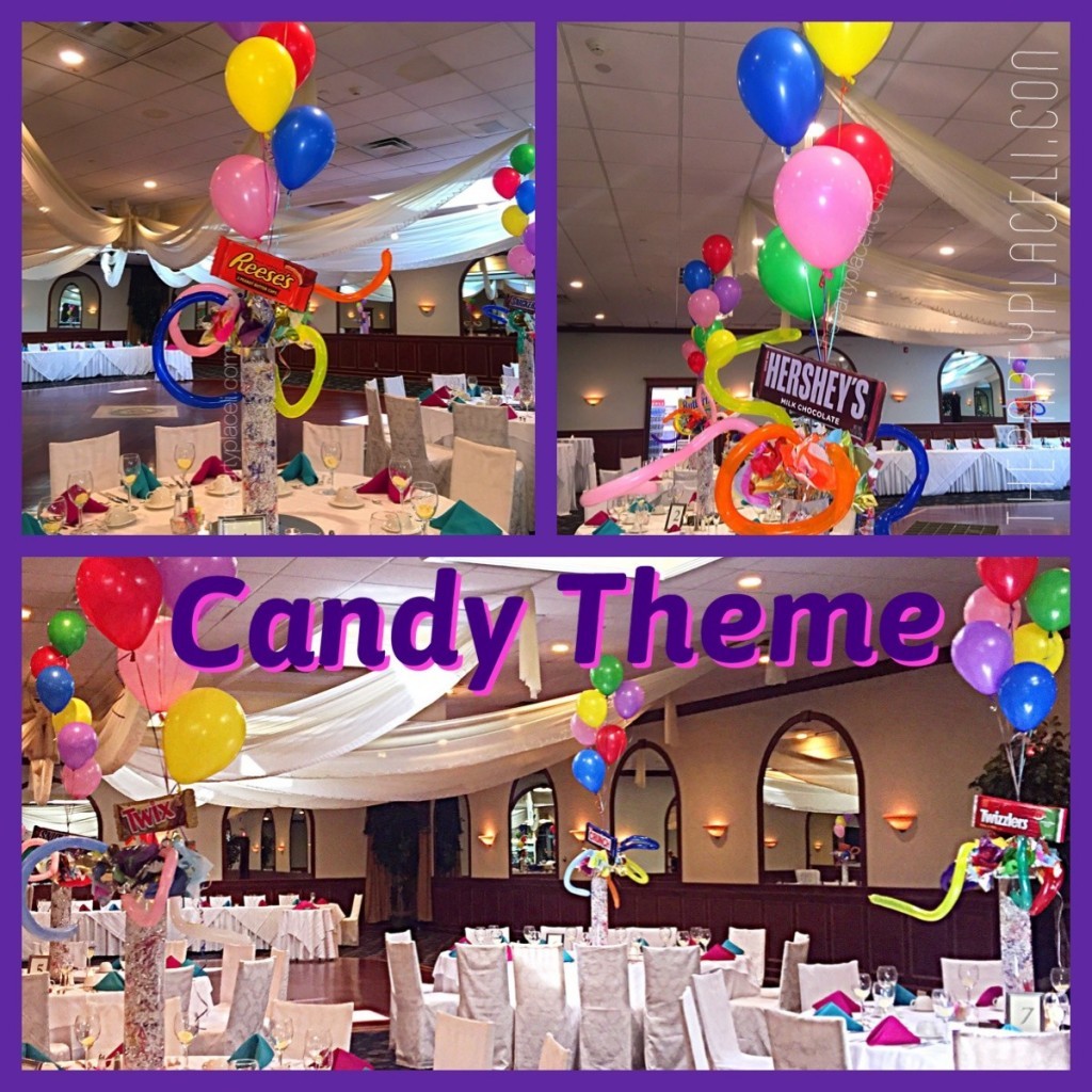 candy theme centerpieces mitzvah