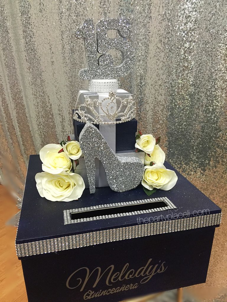 Princess crown with roses card box quince
