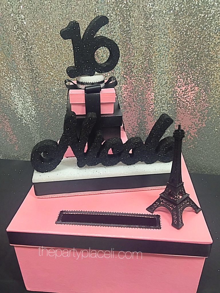 Black and Pink Paris Card Box