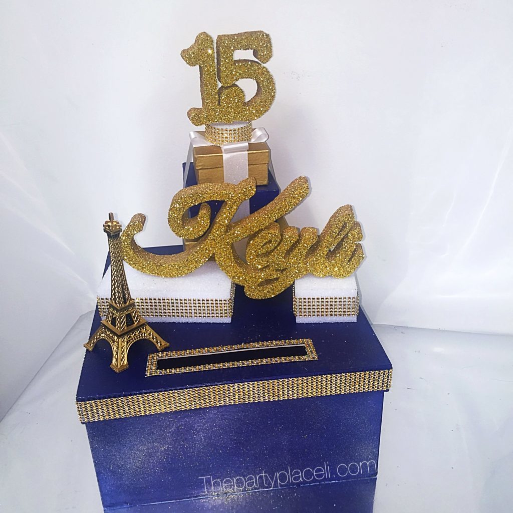 Paris theme quince card box