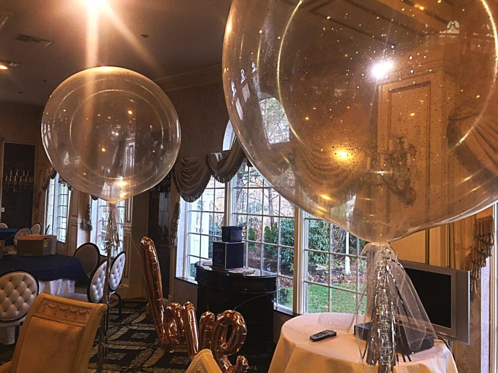 Jumbo custom glitter balloons with tassels