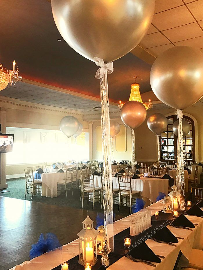 Jumbo balloons with metallic tassels