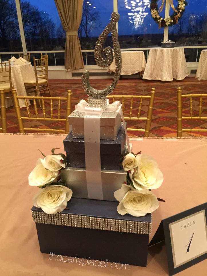 White roses initial centerpiece